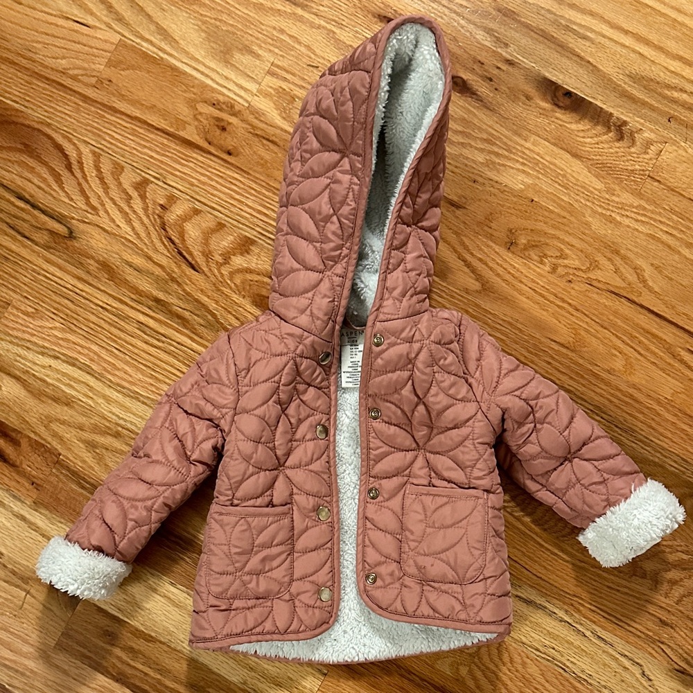 Quilted Pink Kids Jacket with Sherpa Lining